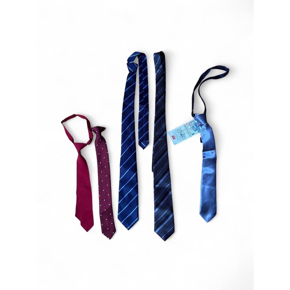 Assorted Boys Big & Little Brother Dress Tie Bundle School Church Formal Lot 5